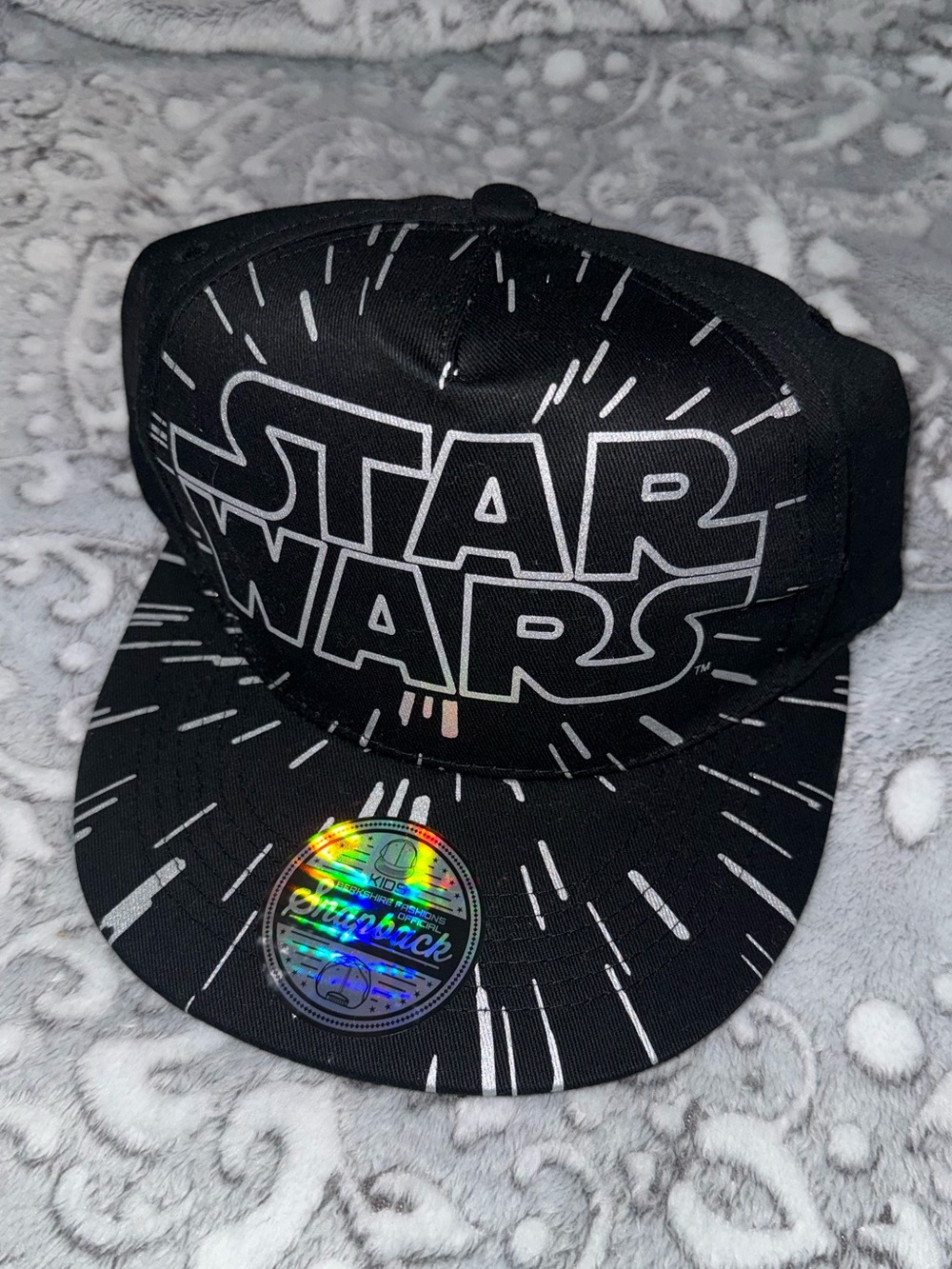 Star Wars Kids Youth Black Silver Snapback Hat Adjustable NWT